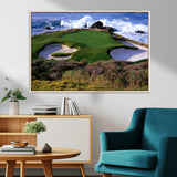 22776914-MGV-CV-36X24-Golf Course Wall Art – Oceanfront Green Canvas Print, Coastal Pebble Beach Photography Sports Decor for Living Room, Office, Man