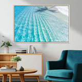 46233906-MGV-CV-36X24-Coastal Wall Art – Turquoise Ocean Waves and White Sand Canvas Print, Tropical Beach Photography Decor for Bedroom, Living Room,