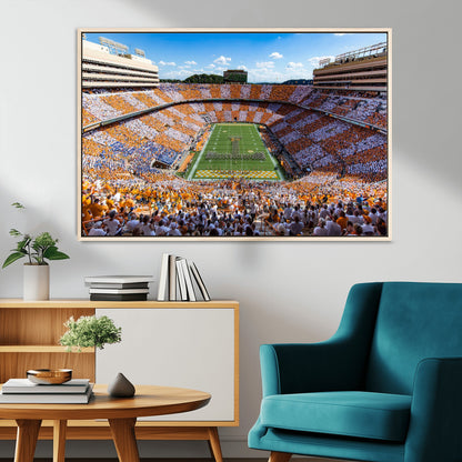 77097951-MGV-CV-36X24-Neyland Stadium Wall Art – Panoramic Tennessee Volunteers Football Field Canvas Print, Game Day Decor for Office, Man Cave, Living