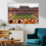 76011417-MGV-CV-36X24-Neyland Stadium Wall Art – Panoramic Tennessee Volunteers Checkerboard Crowd Canvas Print, Day Game Football Celebration Sports