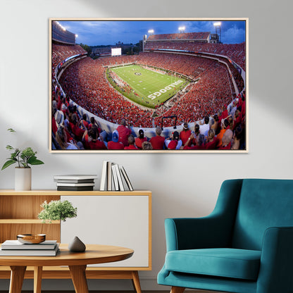 10244378-MGV-CV-36X24-Sanford Stadium Wall Art – Panoramic Georgia Bulldogs Day Game Football Canvas Print, Game Day Crowd Sports Decor for Office, Man
