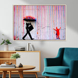 69505-MGV-CV-36X24-Graffiti Girl Wall Art Canvas Print, Framed Urban Contrast Art Picture Print, Vibrant Graffiti Perfect Urban Pop Decor Artwork