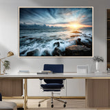 33428-MGV-CV-36X24-Ocean Sunrise Wall Art – Serene Seascape Canvas Print, Coastal Home or Office Decor, Perfect for Living Room, Bedroom, or Study