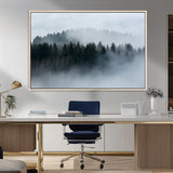 42596-MGV-CV-36X24-Misty Forest Wall Art – Atmospheric Pine Trees Canvas Print, Nature Landscape Decor for Living Room, Bedroom, Office, or Cabin