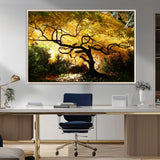 19067-MGV-CV-36X24-Golden Canopy Wall Art – Panoramic Autumn Tree Canvas Print, Warm Seasonal Decor for Living Room, Office or Garden Space