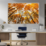 11823-MGV-CV-36X24-Golden Autumn Tree Canopy Wall Art – Stunning Fall Forest Leaves Print, Warm Seasonal Nature Decor for Home, Office or Cabin