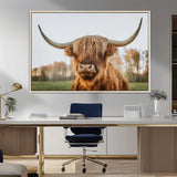 64824-MGV-CV-36X24-Highland Cow Wall Art – Rustic Scottish Bull Canvas Print, Farmhouse Animal Decor for Living Room, Bedroom, Office or Cabin