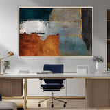 35026-MGV-FC-36X24_Natural-Abstract Canvas Wall Art – Modern Teal, Rust, Black and Gold Textured Painting, Contemporary Decor for Living Room, Bedroom or