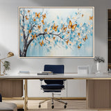 59455-MGV-CV-36X24-Butterfly Tree Branch Wall Art – Blue and Yellow Abstract Canvas Print, Modern Nature Artwork for Living Room, Bedroom or Office