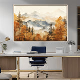 72950-MGV-FC-36X24_Natural-Autumn Mountain Forest Wall Art – Golden Fall Landscape Canvas Print, Nature-Inspired Home Decor for Living Room, Bedroom or
