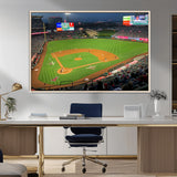 93707-MGV-CV-36X24-Los Angeles Stadium Wall Art Canvas Print, Framed Angel Stadium Field Art Picture Print, Anaheim Stadium Perfect Sports Room Decor