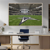 14834-MGV-CV-36X24-Dallas Att Stadium Wall Art Canvas Print, Framed Texas NFL Stadium Art Picture Print, American Football Stadium Perfect Sports