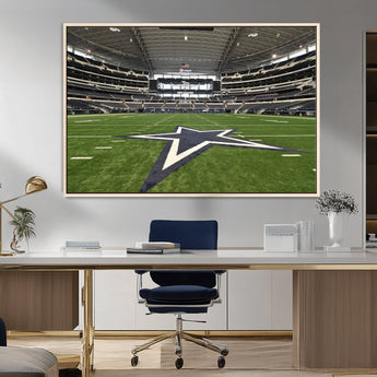 14834-MGV-CV-36X24-Dallas Att Stadium Wall Art Canvas Print, Framed Texas NFL Stadium Art Picture Print, American Football Stadium Perfect Sports