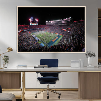46899-MGV-CV-36X24-Ben Hill Griffin Stadium Wall Art Canvas Print, Framed Football Stadium Art Picture Print, Florida Football Stadium Perfect Sport