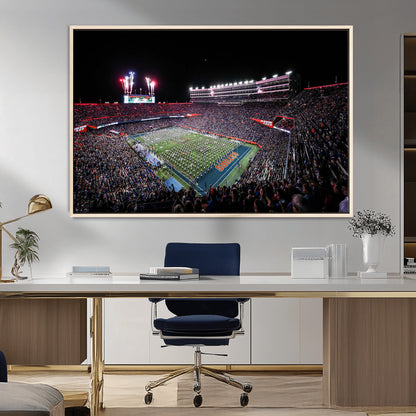 46899-MGV-CV-36X24-Ben Hill Griffin Stadium Wall Art Canvas Print, Framed Football Stadium Art Picture Print, Florida Football Stadium Perfect Sport