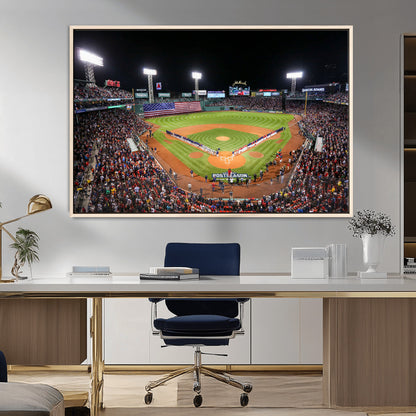 47365-MGV-FC-36X24_Natural-Fenway Park Stadium Wall Art Canvas Print, Framed Boston Baseball Stadium Art Picture Print, MLB Stadium Field Perfect Sport Room