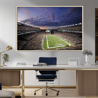 52712-MGV-CV-36X24-Gillette Stadium Field Wall Art Canvas Print, Framed Massachusetts Stadium Art Picture Print, Gillette Stadium Perfect Sport Room