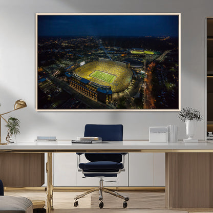 52519-MGV-CV-36X24-Michigan Football Stadium Wall Art Canvas Print, Framed Michigan Stadium Art Picture Print, Michigan Wolverines Field Perfect