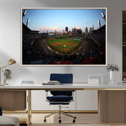 67670-MGV-CV-36X24-PNC Park Stadium Wall Art Canvas Print, Framed Pittsburgh Pirates Stadium Art Picture Print, PNC Park Field Perfect Sport Room