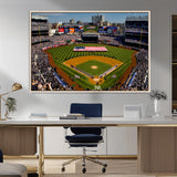 20879-MGV-FC-36X24_Natural-Yankee Stadium Wall Art Canvas Print, Framed New York Stadium Art Picture Print, Yankee Field Perfect Sport Room Decor Artwork