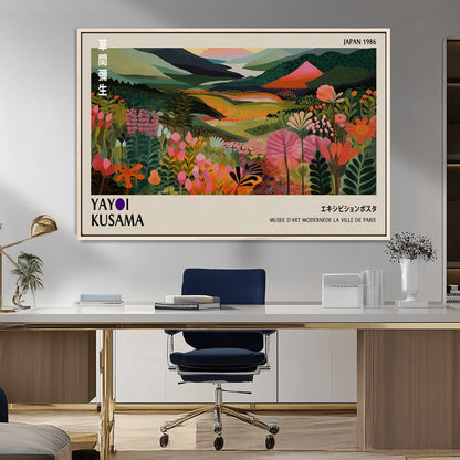 75719-MGV-CV-36X24-Botanical Mountain Valley Wall Art – Panoramic Nature Canvas Print, Vibrant Floral Field Artwork for Living Room, Bedroom, Office,