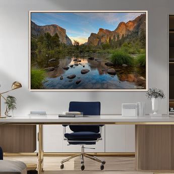 55893831-MGV-CV-36X24-Yosemite Valley Wall Art Canvas Print, Framed El Capitan Art Picture Print, Sierra Landspace Perfect Rustic Nature Decor Artwork