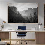 39278955-MGV-CV-36X24-Yosemite Valley Wall Art Canvas Print, Framed El Capitan Art Picture Print, Misty Mountain Perfect Modern Rustic Decor Artwork