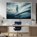 71192524-MGV-FC-36X24_Natural-Submerged Surf Wall Art Canvas Print, Framed Underwater Perspective Art Picture Print, Ocean Surf Perfect Coastal Adventure Decor
