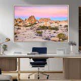 96167137-MGV-CV-36X24-Vibrant Sunset Sky Wall Art Canvas Print, Framed Joshua Tree Art Picture Print, Rugged Terrain Perfect Southwestern Boho Decor