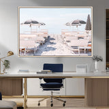 67623952-MGV-CV-36X24-Minimalist Beach Wall Art Canvas Print, Framed Pastel Sand Art Picture Print, Beach Aesthetic Perfect Coastal Minimalist Decor