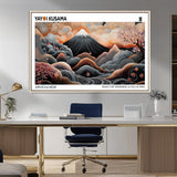 63125329-MGV-FC-36X24_Natural-Japanese Mt Fuji Wall Art – Surreal Ukiyo e Style Cherry Blossom Poster, Swirling Cloud Landscape Print, Modern Oriental Asian