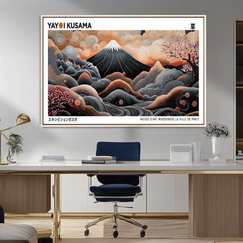 63125329-MGV-FC-36X24_Natural-Japanese Mt Fuji Wall Art – Surreal Ukiyo e Style Cherry Blossom Poster, Swirling Cloud Landscape Print, Modern Oriental Asian