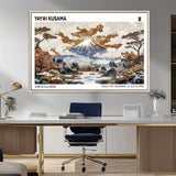 80111817-MGV-FC-36X24_Natural-Japanese Landscape Wall Art – Mount Fuji Autumn Canvas Print, Asian Inspired Nature Decor for Living Room, Bedroom, Office or