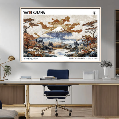 80111817-MGV-FC-36X24_Natural-Japanese Landscape Wall Art – Mount Fuji Autumn Canvas Print, Asian Inspired Nature Decor for Living Room, Bedroom, Office or