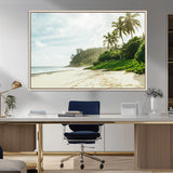 42984524-MGV-FC-36X24_Natural-Relaxing Beach Wall Art Canvas Print, Framed Ocean View Art Picture Print, Coastal Serenity Perfect Tropical Coastal Decor Artwork