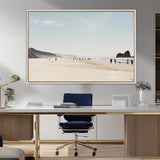 28307820-MGV-FC-36X24_Natural-Minimalist Beach Wall Art Canvas Print, Framed Coastal Serenity Art Picture Print, Soft Sand Perfect Modern Coastal Decor Artwork