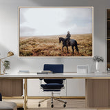 57597730-MGV-FC-36X24_Natural-Cowboy Wall Art Wall Art Canvas Print, Framed Western Canvas Art Picture Print, Rustic Ranch Scene Perfect Rustic Western Decor