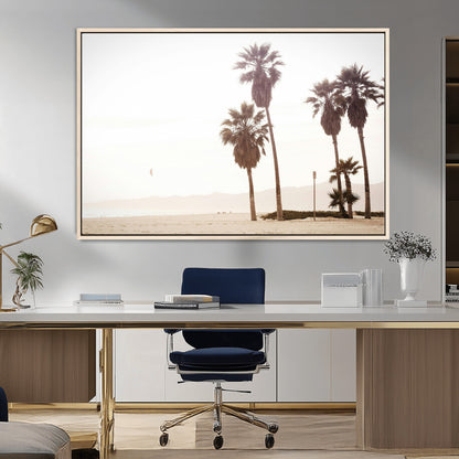 48255923-MGV-CV-36X24-Coastal Light Wall Art Canvas Print, Framed Relaxing Shoreline Art Picture Print, Minimalist Ocean Perfect Tropical Serenity Decor