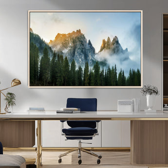 21145440-MGV-FC-36X24_Natural-Wilderness Wall Art Wall Art Canvas Print, Framed Nature Landscape Decor Art Picture Print, Misty Forest Photography Perfect