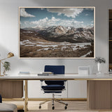 44565953-MGV-FC-36X24_Natural-Mountain Landscape Wall Art Canvas Print, Framed Snowy Peaks Art Picture Print, Rugged Highlands Perfect Rustic Adventure Decor