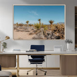 35156165-MGV-FC-36X24_Natural-Joshua Tree Wall Art Canvas Print, Framed Desert Landscape Art Picture Print, Warm Earth Tones Perfect Southwestern Minimalist