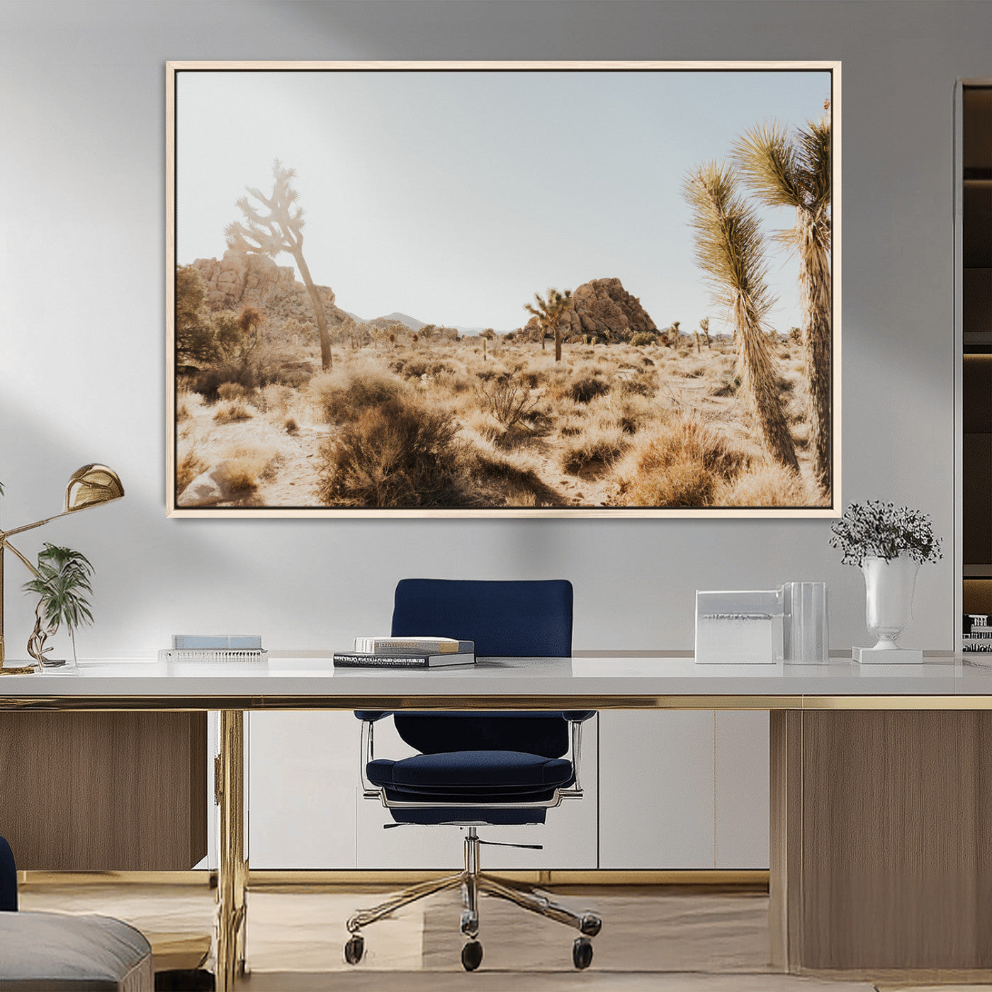 62783269-MGV-CV-36X24-Joshua Tree Wall Art – Desert Landscape Photography Canvas Print, Southwest Nature Artwork Rustic Home Decor for Living Room,