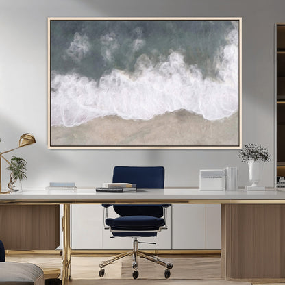 10072982-MGV-CV-36X24-Abstract Ocean Wave Wall Art – Coastal Beach Canvas Print, Minimalist Seascape Painting, Modern Ocean Inspired Artwork for Living