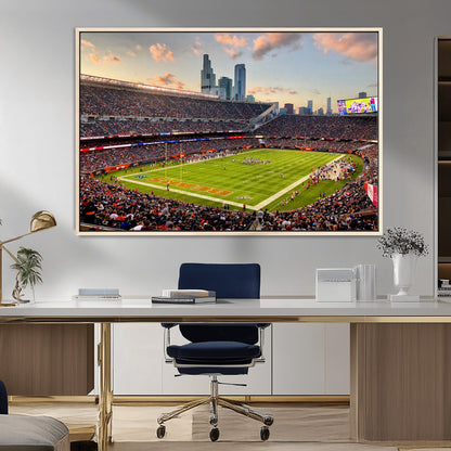 55377093-MGV-CV-36X24-Soldier Field Wall Art – Panoramic Chicago Bears Football Stadium Canvas Print, Game Day Sports Decor for Man Cave, Bar, Office,