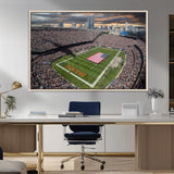 98106777-MGV-CV-36X24-Soldier Field Wall Art – Chicago Bears Stadium Canvas Print with American Flag, Game Day Football Decor for Man Cave, Bar, or