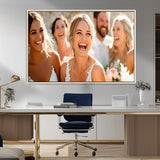 CSTM912-MGV-FC-36X24_Natural-Framed Wedding Canvas Print - Custom Wall Art Keepsake for Couples, Elegant Home Decoration Gift, Create Your Own Photo Canvas