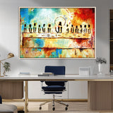 YKE34632598CR-MGV-CV-36X24-Abstract Last Supper with Apostles Wall Art Canvas Print