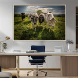 67277447-MGV-CV-36X24-Farmhouse Wall Art – Herd of Cows Canvas Print, Rustic Country Pasture Photography Decor for Bedroom, Living Room, Office, Ranch,