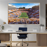 77097951-MGV-FC-36X24_Natural-Neyland Stadium Wall Art – Panoramic Tennessee Volunteers Checkerboard Crowd Canvas Print, Football Game Day Decor for Office, Man