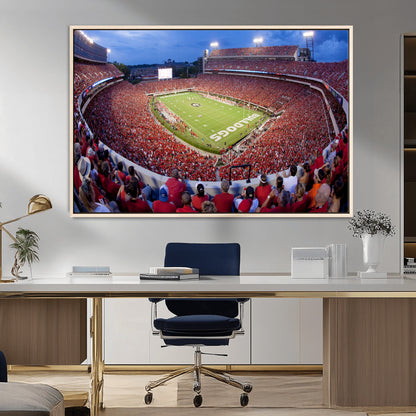 10244378-MGV-FC-36X24_Natural-Sanford Stadium Wall Art – Panoramic Georgia Bulldogs Day Game Football Canvas Print, Game Day Crowd Sports Decor for Office, Man